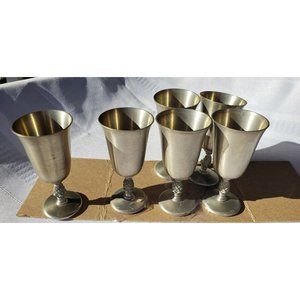 Vintage Pewter Shot Glasses Set Of 6. Colonial Pewter by Boardman